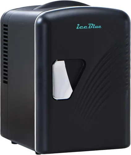 Vista 8 de Mini nevera, 4 litros/6 latas de cuidado de la piel con línea ondulada retro (blanco) Compact Mini Makeup Fridge for Beauty & Beverages, Dual-use