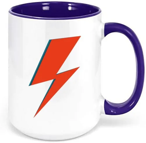 Vista 5 de David Bowie Lightening Bolt/Taza de café punk rock de los 90/diseño sublimado/Ziggy Stardust Cup (NEGRO)