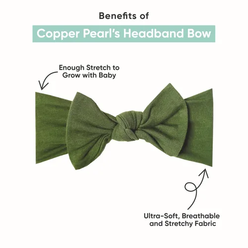 Vista 2 de Copper Pearl Lazos para bebés: diademas elegantes para bebés, diademas suaves y elásticas de primera calidad, perfectas para recién nacidos, diseños