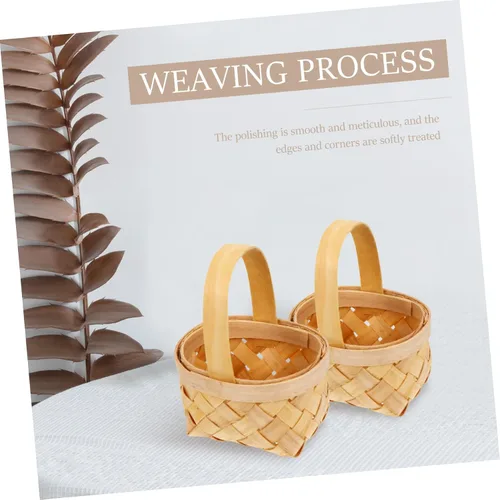 Vista 6 de Zerodeko Cesta de madera estilo 4pcs Little Baskets para almacenamiento de arreglos florales