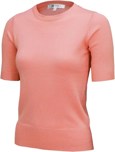 Vista 37 de YEMAK Suéter de Punto Top para Mujer – Media Manga Cuello Redondo Básico Casual Ajuste Clásico Ligero de Punto Suave Pullover Tee