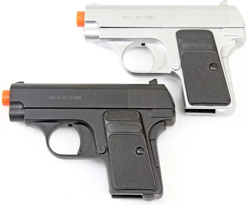 Vista 5 de BBTac - Juego de dos pistolas Airsoft, de bolsillo, con estuche de almacenamiento (color plata y negro)