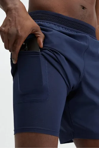 Vista 2 de Fabletics The Fundamental - Pantalón corto para hombre (forro), entrenamiento, correr, entrenamiento, gimnasio, yoga, ultraligero, atlético