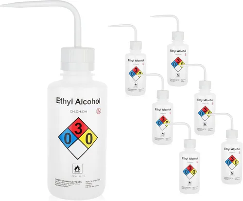 Vista 7 de 6 botellas de lavado de agua de seguridad, vol.16.9 fl oz (17 oz), botella de acetona con boca estrecha para laboratorio WBD500A6