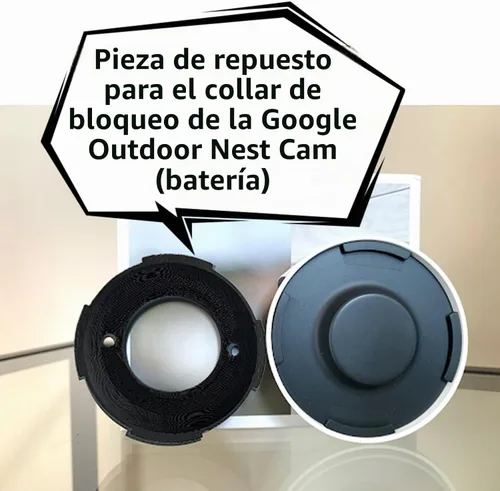 Vista 5 de TEYOUYI Placa de montaje para cámara Nest - Pieza de repuesto para cámara Nest, accesorio de batería con collar de bloqueo Negro
