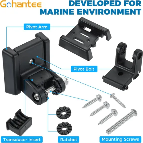 Vista 7 de 7400931 Soporte de transductor, placa de montaje de transductor compatible con transductores MHX XNT XHS modelo para sensores Fishfinder Placa