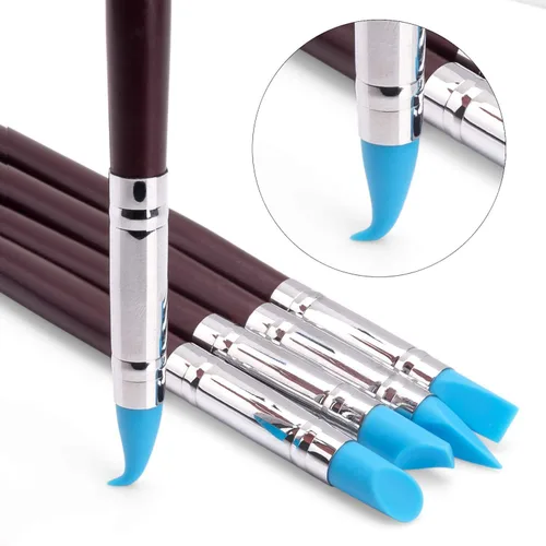 Vista 4 de 10 Uds. Blue Dental Resina Pinceles, Herramienta de Escultura de Arcilla de Silicona Herramienta de Modelado Dotting Tool