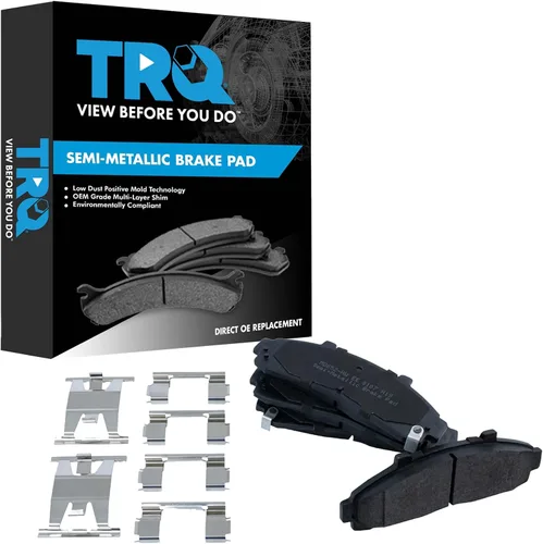 Vista 197 de TRQ Pastillas de freno delanteras semi metálicas compatibles con Ford Expedition 2018-2021 F-150 2018-2020 Lincoln Navigator 2018-2022