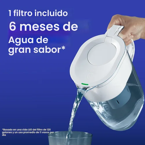 Vista 8 de Jarra con filtro de agua Brita Everyday Elite, elimina el 99% del plomo, incluye 1 filtro, capacidad de 10 tazas, color negro