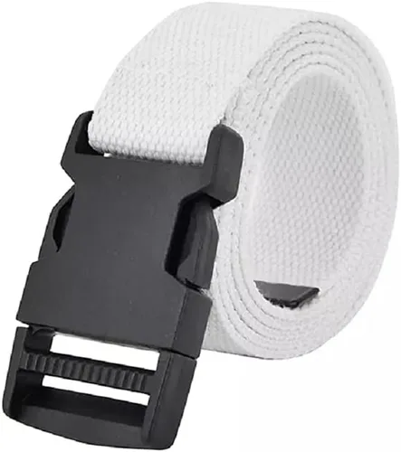Vista 25 de AIBEARTY Cinturón de lona con hebilla ajustable, cintura larga para mujeres, hombres, adolescentes
