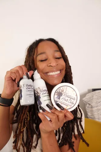 Vista 2 de Rastta Locs - Spray acondicionador de agua de rosas y menta refrescante para cabello tipo 4, trenzas, hidratante orgánico y vegano, spray de rastas