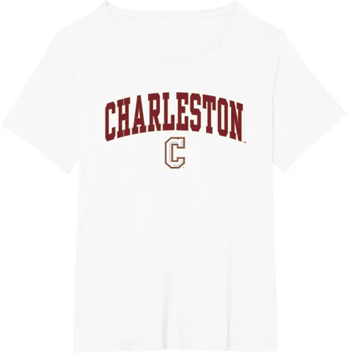 Vista 23 de Charleston Cougars Arch Over Logo - Camiseta con licencia oficial, Negro