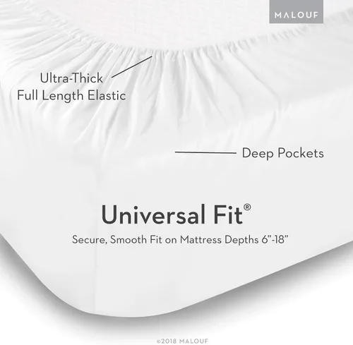 Vista 5 de Juego de ropa de cama Malouf®, 100% sábanas de microfibra, supersuave, de lujo, resistente a las arrugas, Ceniza, King