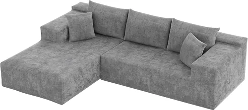 Vista 9 de VICTONE Sofás seccional de 108” Cloud, sofá modular sin huesos en forma de L con asiento profundo, sofás tapizados de comodidad moderna para sala