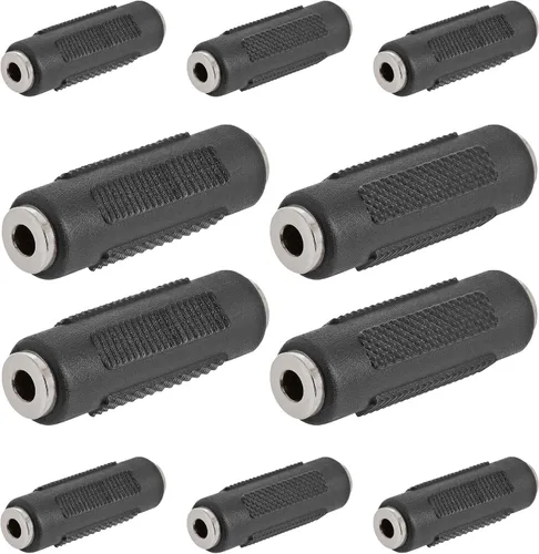 Vista 8 de Cmple - [Paquete de 10] Adaptador de audio para avión dual de 0.138 in macho a 0.138 in hembra, adaptador de audio estéreo para auriculares de vuelo