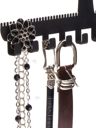 Vista 7 de Angelynn's Soporte para aretes colgantes de pared, organizador de joyas para colgar collares, pulseras, armario, bandeja de almacenamiento, árbol