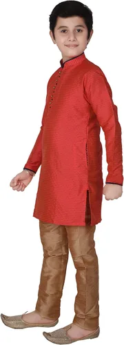Vista 3 de Pro-Ethic Style Developer Ropa india de seda para niño, ropa tradicional Kurta, conjunto para niños Paquete de 1 (S-135)