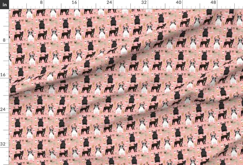 Vista 2 de Spoonflower Tela – Bulldogs franceses de café, lindos franceses, los mejores perros Bulldog Frenchie y estampados en tela de gasa, vestidos de moda