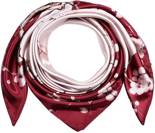 Vista 101 de corciova - Bufanda cuadrada grande para mujer, diadema sedosa para cabello rizado, lazo para dormir por la noche, bandana a la moda, 35 x 35