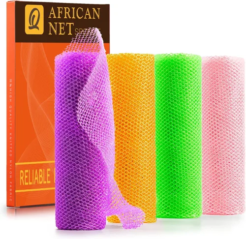 Vista 25 de UJFQBH African Net Sponge Authenti, exfoliante corporal para espalda y zonas de difícil acceso, exfoliante diario suave para limpieza profunda Gris