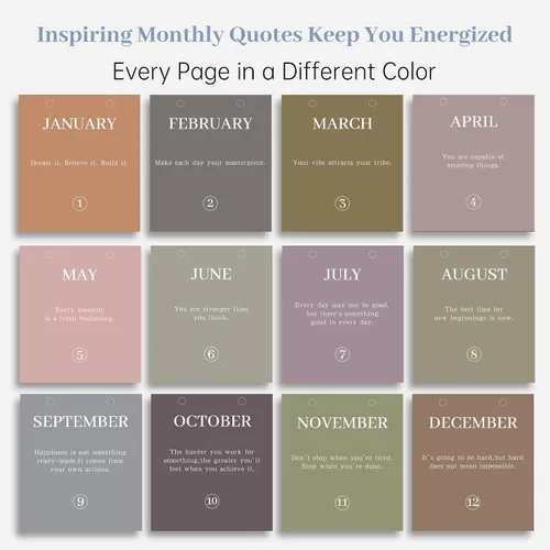 Vista 8 de Calendario de Escritorio Pequeño 2026 de Enero a Diciembre, Calendario Mensual Decorativo de Voltear para Escritorio con Citas Motivacionales, Linda