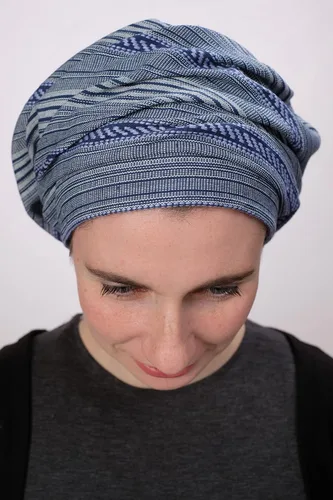 Vista 3 de Cubierta de cabeza judía para mujer Tichel Slouchy Beanie Boina Snood Headcover