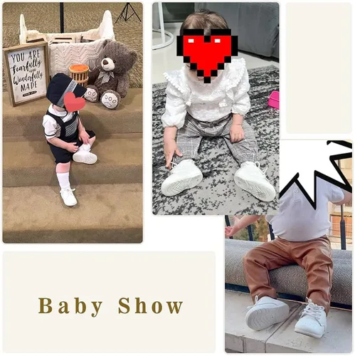 Vista 3 de Meckior Mocasines clásicos de piel sintética para niños y niñas, zapatos de vestir Oxford para niños y niñas, zapatos de vestir planos para caminar