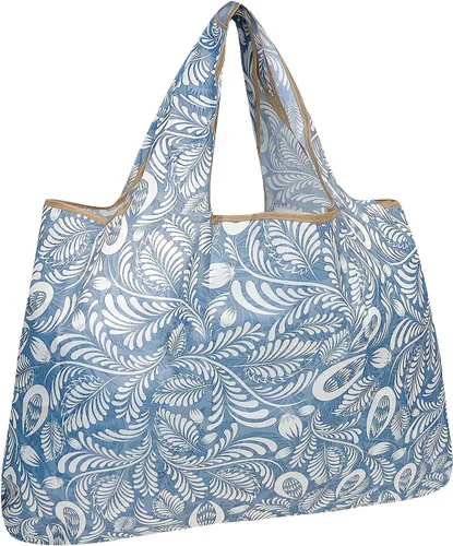 Vista 14 de allydrew Bolsas de comestibles reutilizables de nylon plegables grandes, ballenas azules