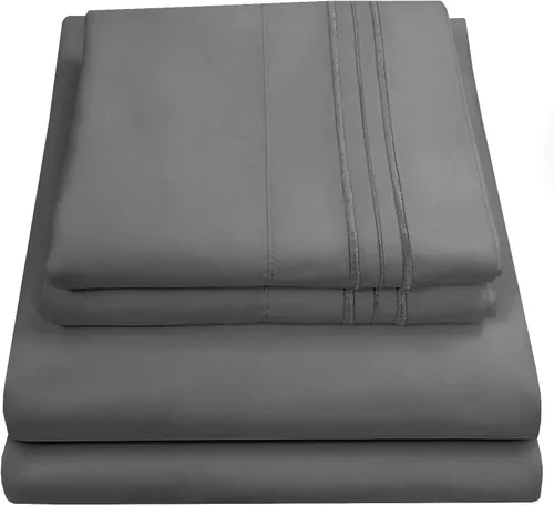 Vista 51 de Juego de sábanas extrasuaves de tamaño individual, ropa de cama transpirable y lujosa con correas elásticas integradas para las esquinas, colección