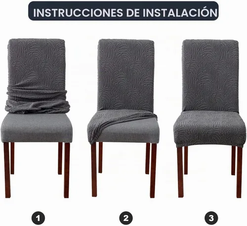 Vista 7 de Fundas para Sillas de Comedor, Fundas para Sillas de Comedor Elásticas Parsons, Protector de Sillas de Cocina para Comedor, Extraíbles, Lavables