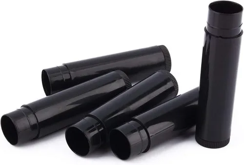 Vista 8 de Agatige 100 tubos de lápiz labial vacío de 0.2 fl oz, tubos de bálsamo labial negro de plástico portátil, tubos de lápiz labial, recipientes