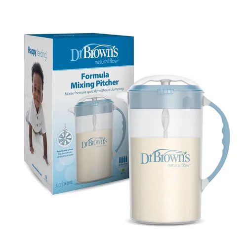 Vista 13 de Dr. Brown's Insta-Prep Dispensador de agua tibia con jarra de mezcla de fórmula para bebés, 36 onzas, azul