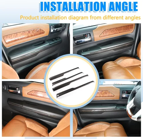 Vista 7 de Tira de decoración para panel de reposabrazos de puerta interior de coche compatible con Toyota Tundra 2014-2020 Accesorios de cubierta protectora