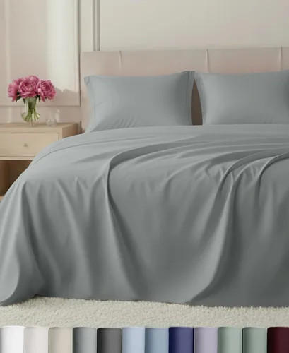 Vista 9 de California Design Den Juego de sábanas de lujo tamaño Queen, 800 hilos, 100% satén de algodón para cama tamaño Queen, juego de ropa de cama con Beige