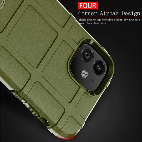 Vista 4 de Para iPhone 11 Caso, (Rugged Shield Series) TPU Funda Protectora Táctica Gruesa De Armadura Sólida Para IPhone 11 (6.1 Pulgadas) - Verde Ejército