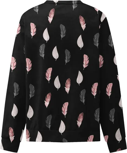 Vista 4 de Suéter con abertura lateral para mujer, bonito estampado gráfico de Navidad, suéter ligero y holgado para descansar