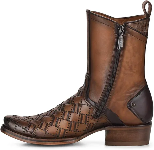Vista 4 de CUADRA Botas urbanas para hombre en cuero genuino marrón, Marrón
