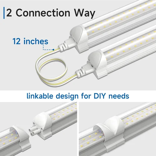 Vista 4 de SHINESTAR Luces LED de tienda de 4 pies, 40 W, 5000 lúmenes, 5000 K, luz LED para tienda, súper brillante, 75% de ahorro de energía, tubo de luz T8