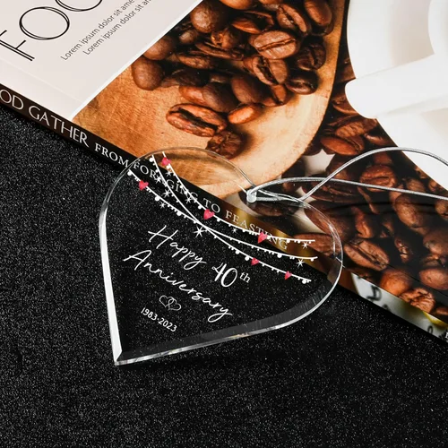 Vista 5 de Decoración 40 para pareja, adorno de boda 2024, colgante de Navidad para parejas, 40 años como regalo de matrimonio para matrimonio, 40 aniversario
