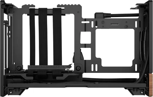 Vista 13 de Fractal Design Terra Graphite - Panel frontal de madera de nogal - Factor de forma pequeño - Carcasa para juegos Mini ITX - Cable elevador PCIe 4.0