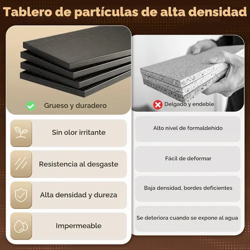 Vista 9 de Huuger Escritorio en forma de L de 55 pulgadas con tomas de corriente y puerto USB-C, escritorio de computadora reversible, escritorio de esquina