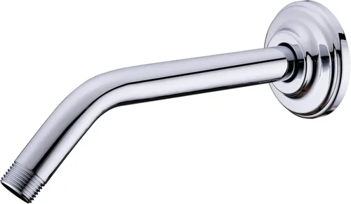 Vista 8 de Brazo de ducha en ángulo de 6 pulgadas con brida de acero inoxidable montado en la pared para cabezal de ducha superior, negro mate