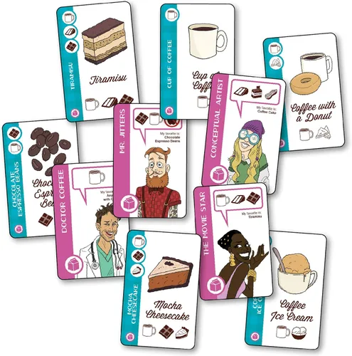 Vista 2 de Looney Labs Expansión Just Coffee para el juego de cartas Just Postres, adición de café sabroso