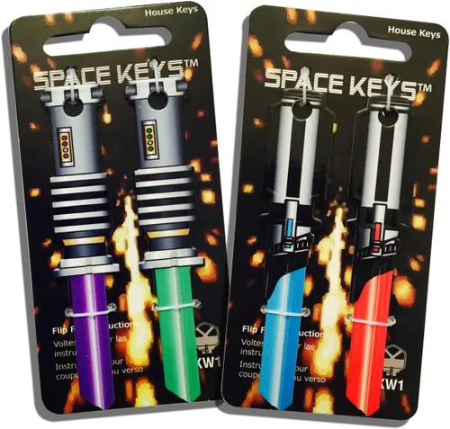 Vista 2 de Juego de 4 llaves espaciales en forma de sable de luz™ - Compatible con Kwikset KW1 KW10