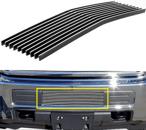 Vista 12 de Parrilla de parachoques inferior compatible con Chevy Silverado 3500HD 2500HD 2015 16 17 18 19 inserción de rejilla de aluminio sólido