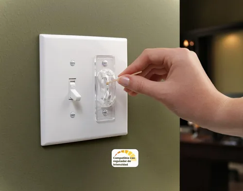 Vista 4 de Protectores de interruptor de luz transparente, paquete de 3, estilo de palanca Cubierta de seguridad para niños Protección para interruptor