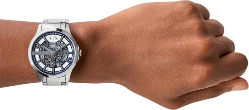 Vista 5 de AX Armani Exchange Men's Automatic Self-Winding Watch with Leather, Silicone, or Stainless Steel Band