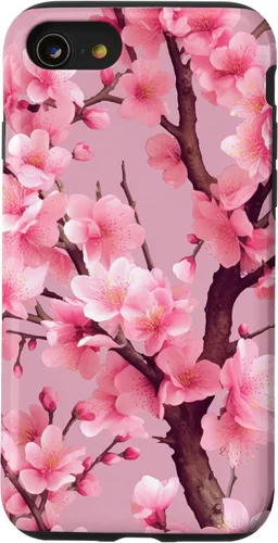 Vista 18 de Sakura Tree Japanese Funda para iPhone 17 con diseño de flores de cerezo rosa