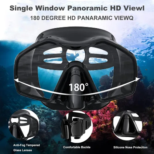 Vista 3 de Snorkeling Gear for Adults,Dry-Top Snorkel Mask Set with Tempered Glass,Anti-Fog & Anti-Leak Panoramic Swim Mask,Adjustable Snorkel Kit with Carry