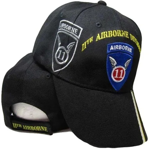 Vista 2 de Fitted Hats for Men Baseball Cap - Adjustable Baseball Caps for Men US Army 11th Airborne Division Angels Black Shadow Embroidered 576